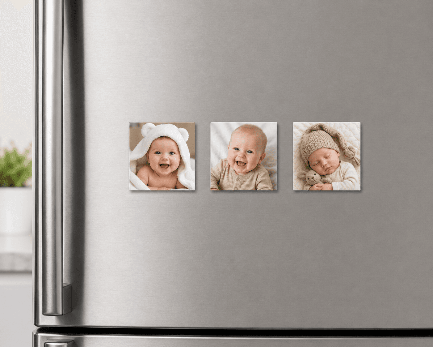 Three Custom Photo Magnet Set- 2"x 2" 2